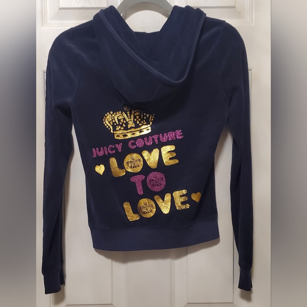Juicy Couture Navy Blue Terry Cloth Track Jacket! (Vintage M)